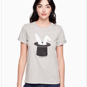 Kate Spade rabbit in a hat t shirt